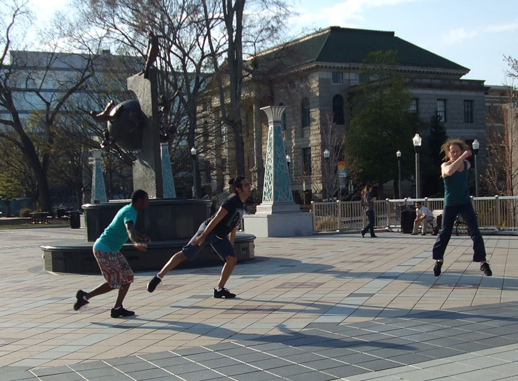 Core Performance Company dancing on the MARTA Plaza
