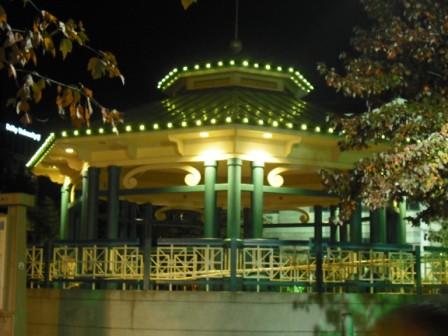 lit up bandstand
